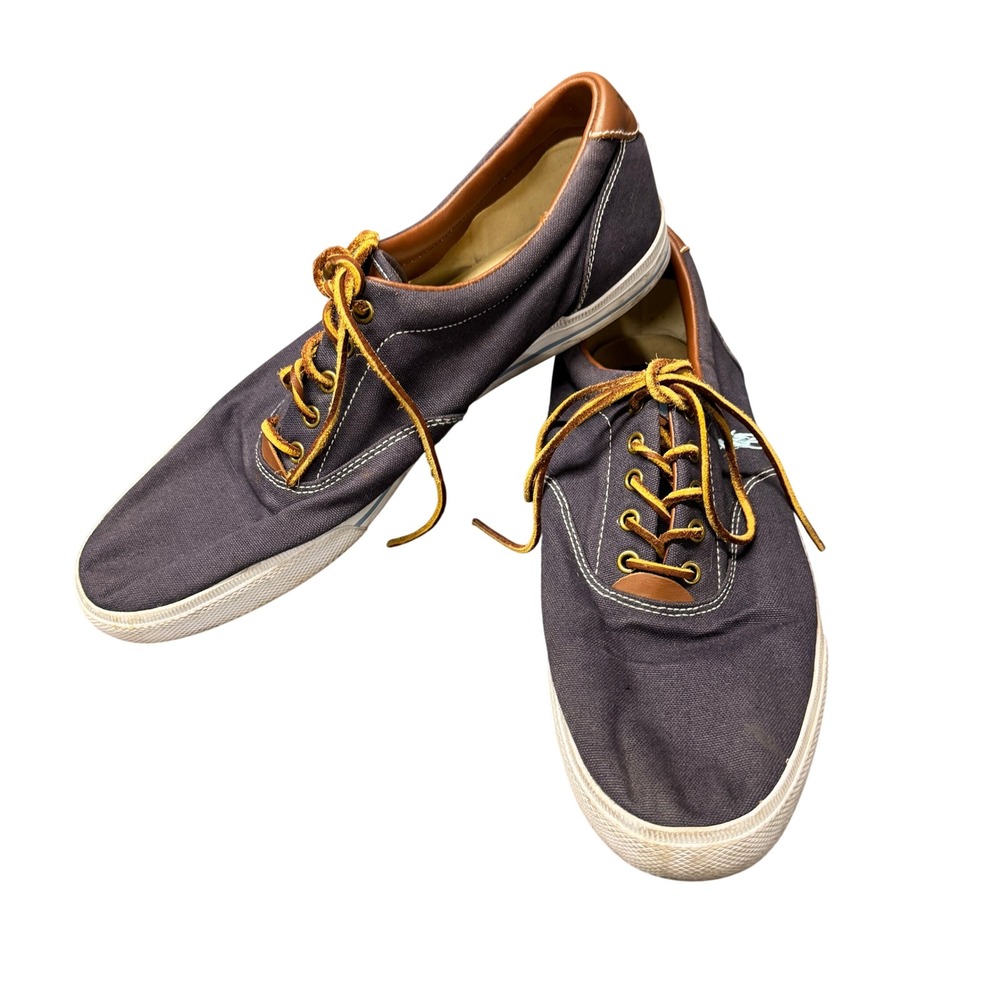 Polo Ralph Lauren Sneakers Mens 16 D Vaughn Navy Blue Leather Details Lace Up